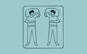 illustration of Soldier couple sleeping position