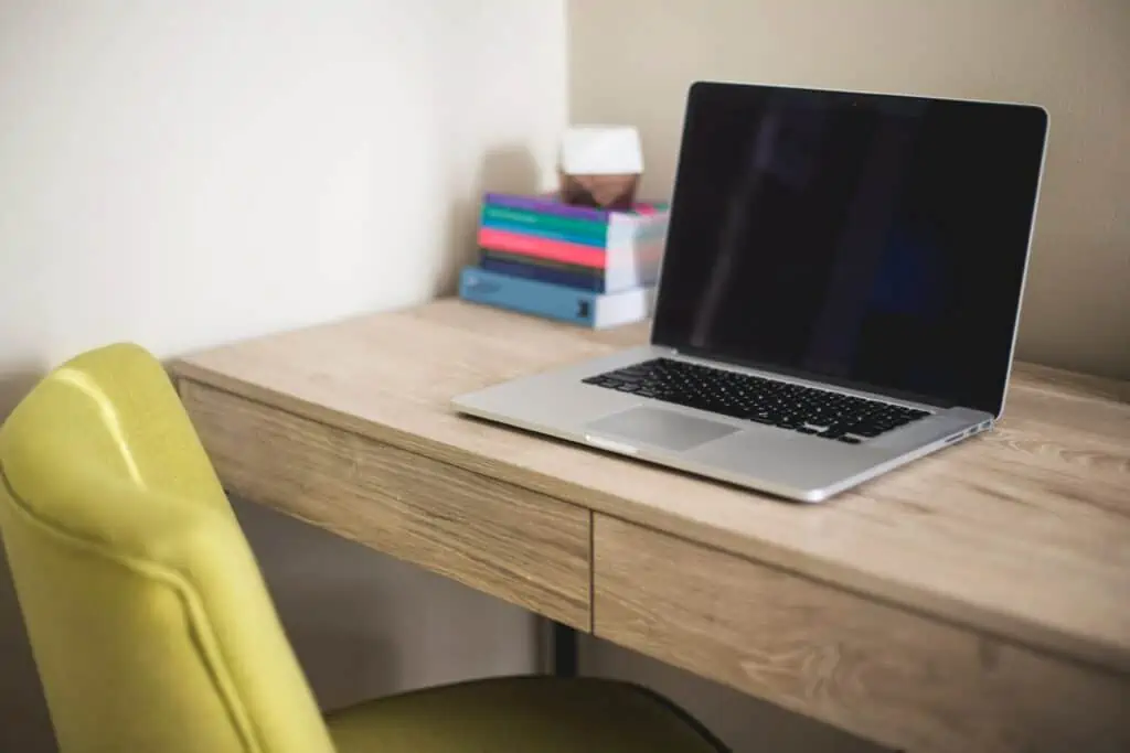 a laptop on a table