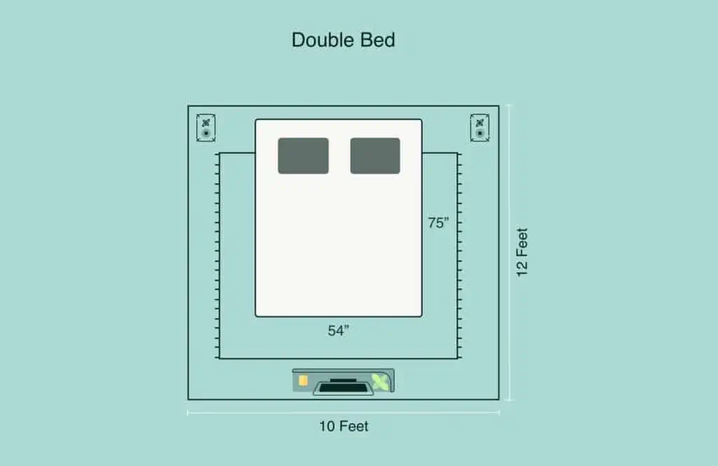 double bed room dimensions illustration