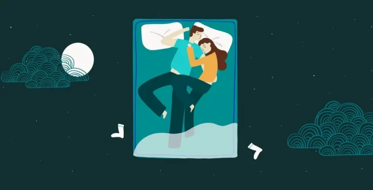 Couple sleeping illustration